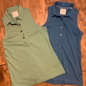 Linksoul luxury cotton sleeveless golf polos. Set of two. Size S